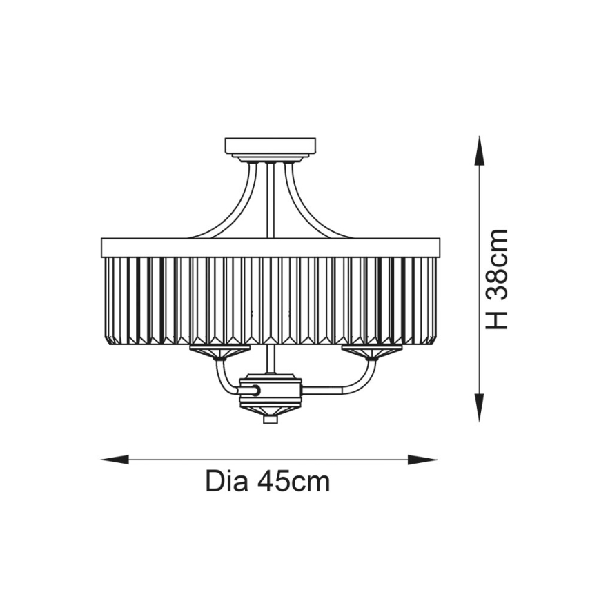 Endon 90264 - Opbouwkroonluchter CHESTERFIELD 3xE14/6W/230V glanzend chroom