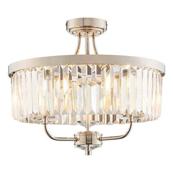 Endon 90264 - Plafonnier CHESTERFIELD 3xE14/6W/230V, Ø 45 cm, chrome brillant