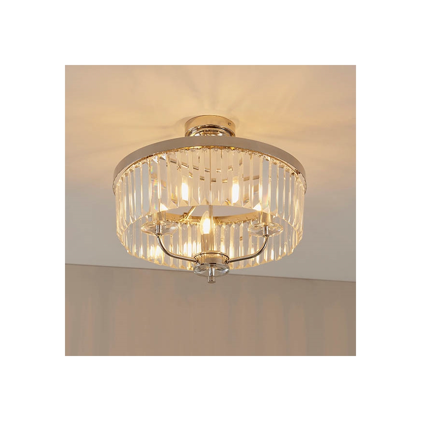 Endon 90264 - Plafonnier CHESTERFIELD 3xE14/6W/230V, Ø 45 cm, chrome brillant