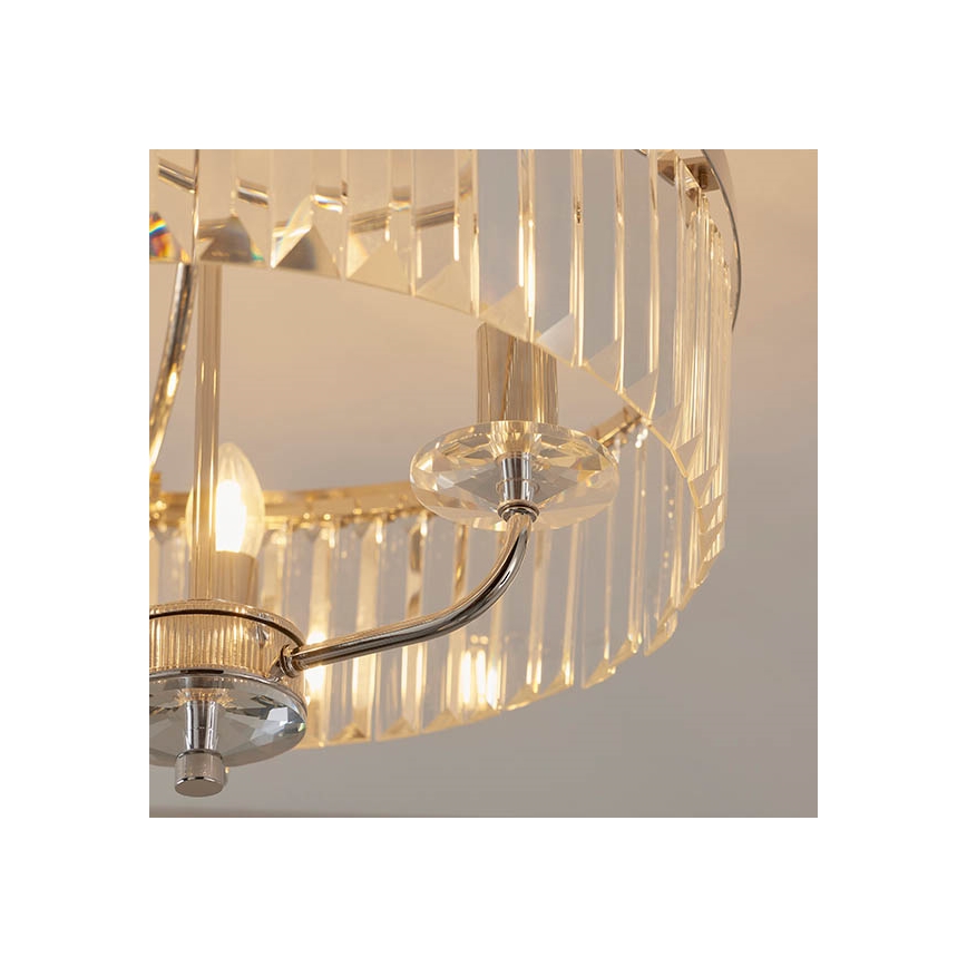 Endon 90264 - Plafonnier CHESTERFIELD 3xE14/6W/230V, Ø 45 cm, chrome brillant