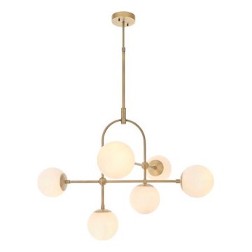 Endon 90842 - Lustre sur tige 6xE14/7W/230V laiton/blanc