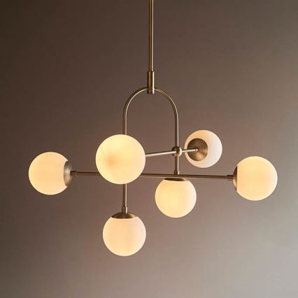 Endon 90842 - Lustre sur tige 6xE14/7W/230V laiton/blanc