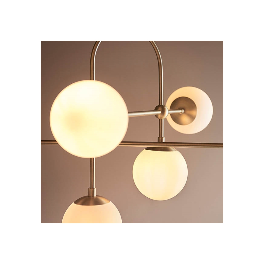 Endon 90842 - Lustre sur tige 6xE14/7W/230V laiton/blanc
