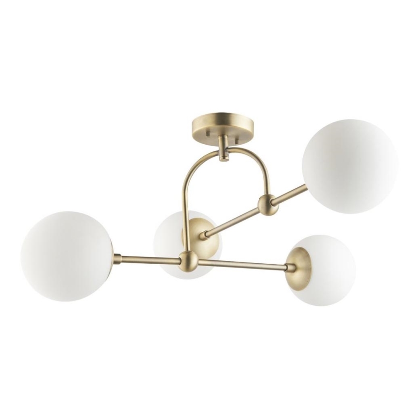Endon 90843 - Lustre plafonnier ONTARIO 4xE14/7W/230V, finition laiton