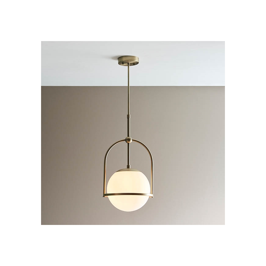 Endon 90844 - Hanglamp ONTARIO met staaf 1xE27/10W/230V messing