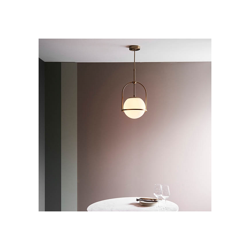 Endon 90844 - Hanglamp ONTARIO met staaf 1xE27/10W/230V messing