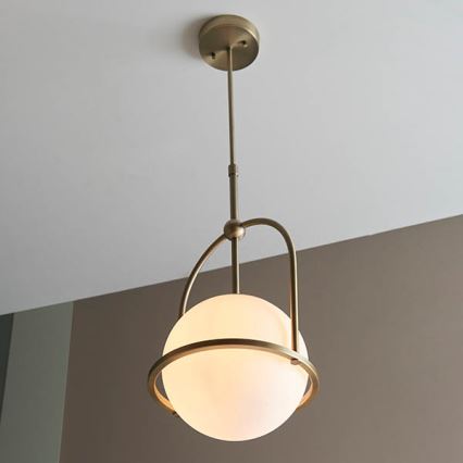 Endon 90844 - Hanglamp ONTARIO met staaf 1xE27/10W/230V messing