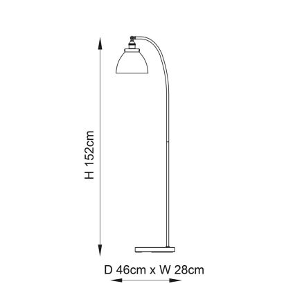 Endon 91741 - Vloerlamp HANSEN 1xE27/40W/230V mat chroom