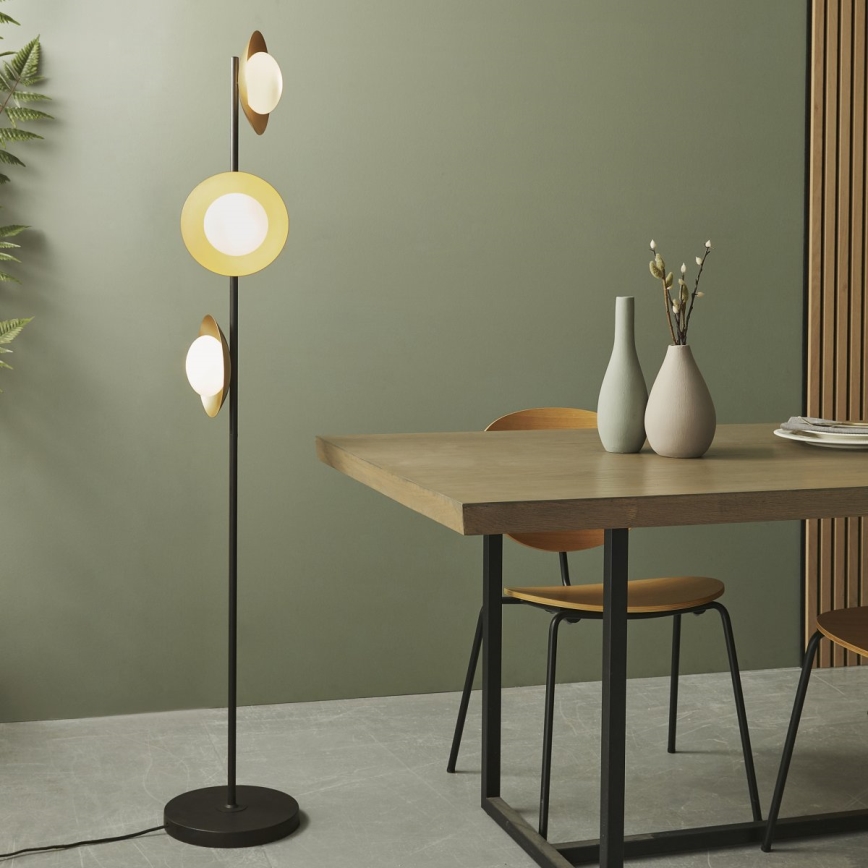 Endon 92039 - Lampadaire RUFFLE 3xG9/3W/230V noir/doré