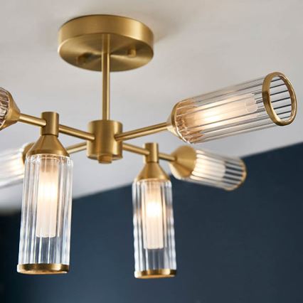 Endon 92213 - Hanglamp met stang TOUR 6xG9/3W/230V messing