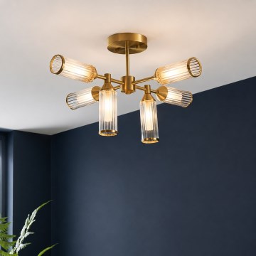 Endon 92213 - Lustre sur tige TOUR 6xG9/3W/230V laiton