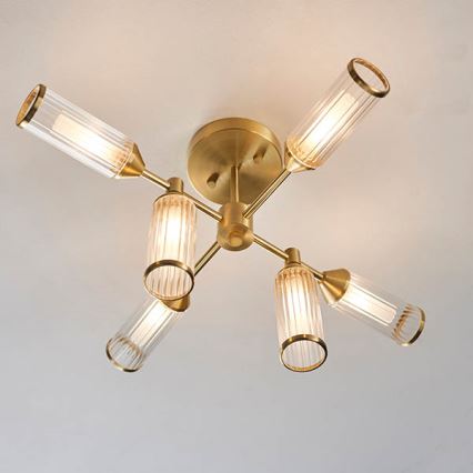 Endon 92213 - Lustre sur tige TOUR 6xG9/3W/230V laiton