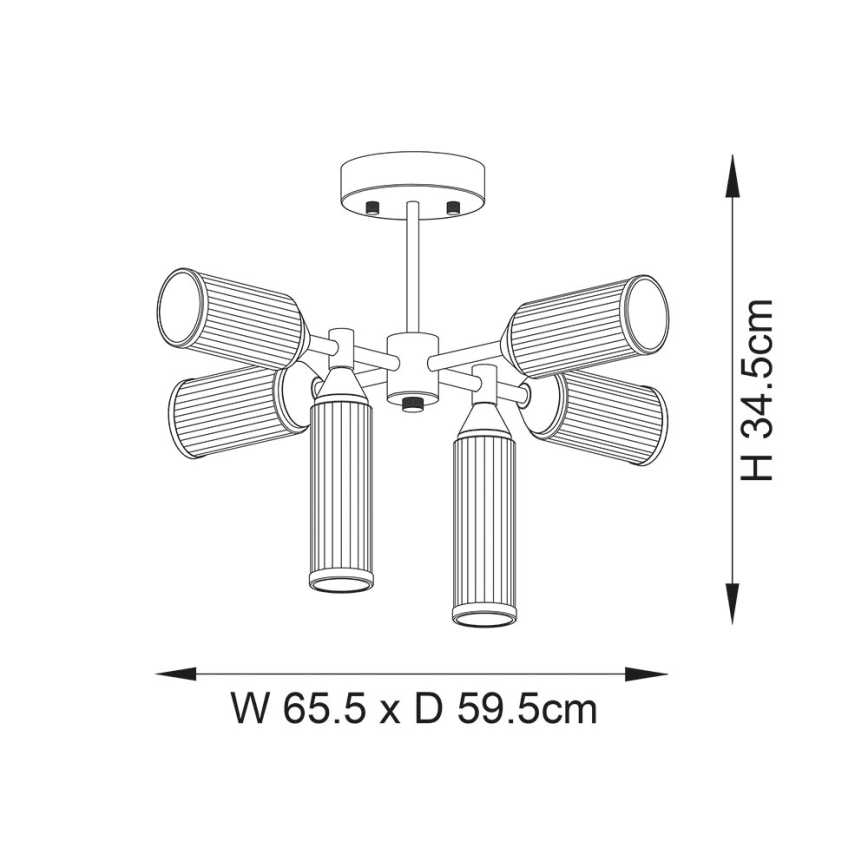 Endon 92213 - Lustre sur tige TOUR 6xG9/3W/230V laiton