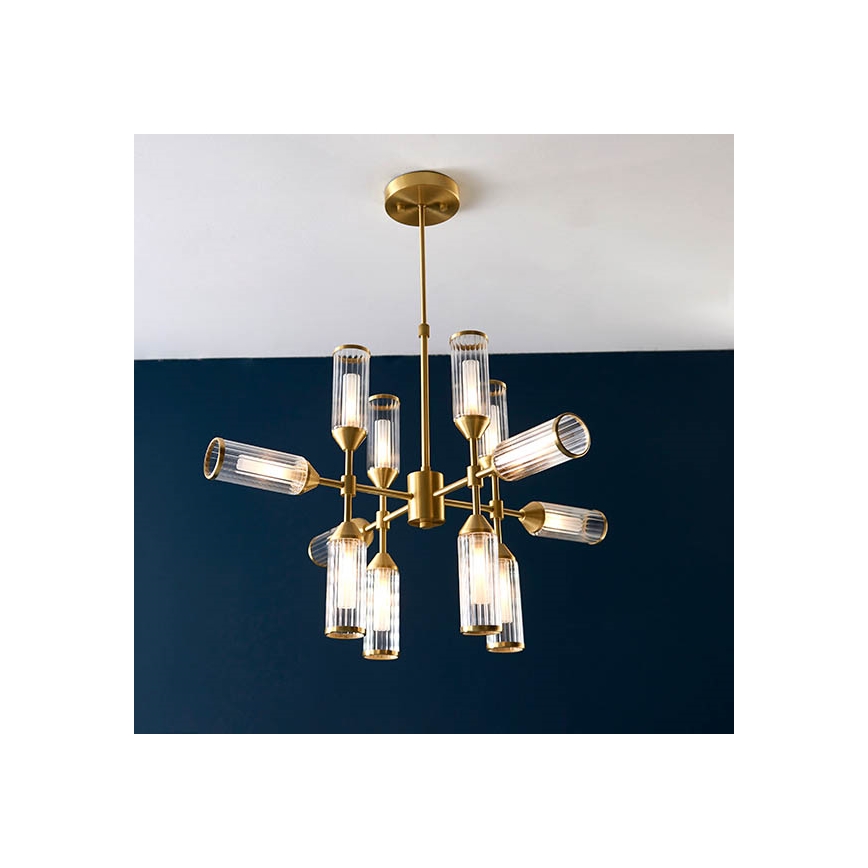 Endon 92214 - Suspension à tige TOUR 12xG9/3W/230V laiton