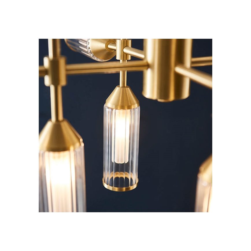 Endon 92214 - Suspension à tige TOUR 12xG9/3W/230V laiton