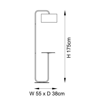 Endon 92301 - Vloerlamp LANDIS 1xE27/10W/230V zwart