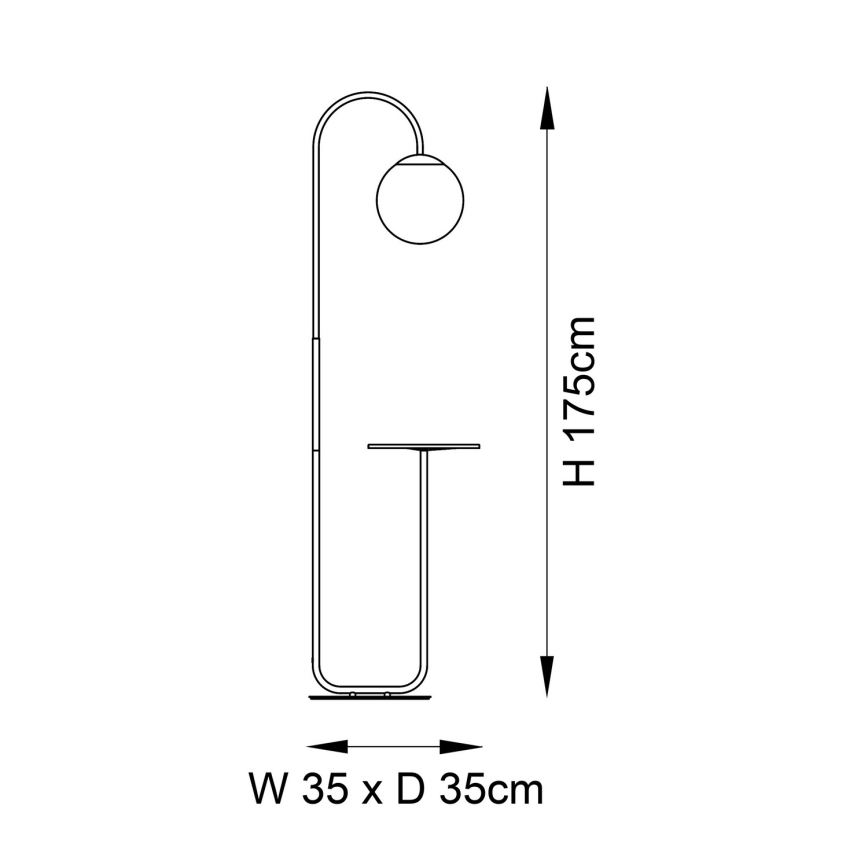 Endon 92424 - Lampadaire HALO 1xE14/7W/230V noir