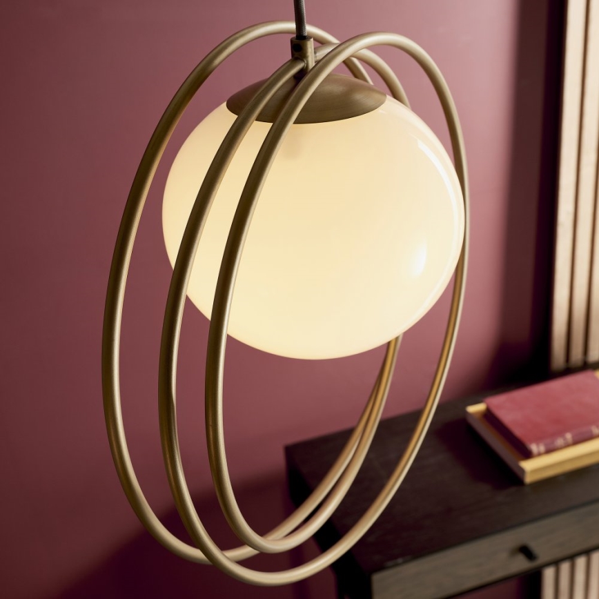 Endon 92488 - Hanglamp aan kabel EMILIO 1xE27/10W/230V goud/wit