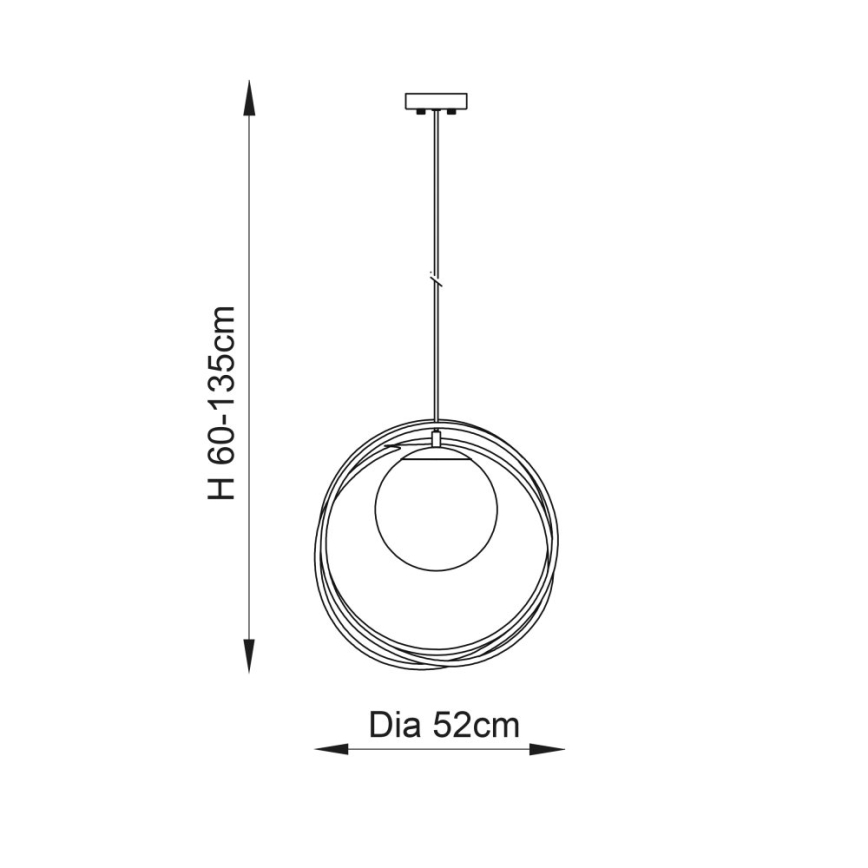 Endon 92488 - Hanglamp met kabel EMILIO 1xE27/10W/230V goudkleurig