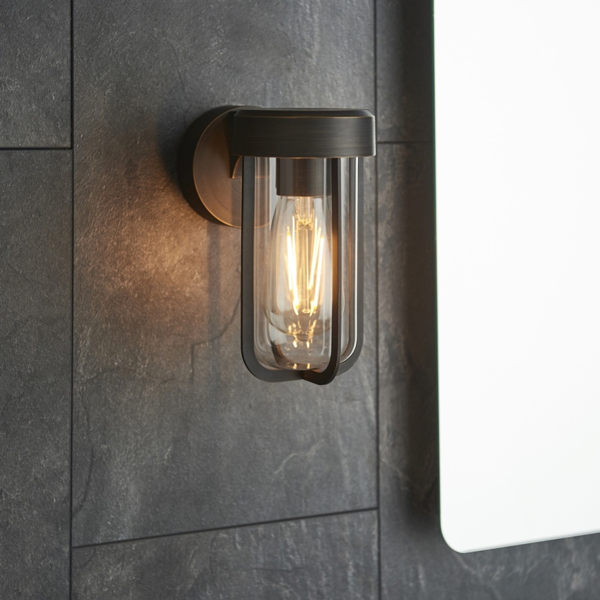Endon 92857 - Badkamerwandlamp 1xE27/6W/230V IP44 brons/zwart