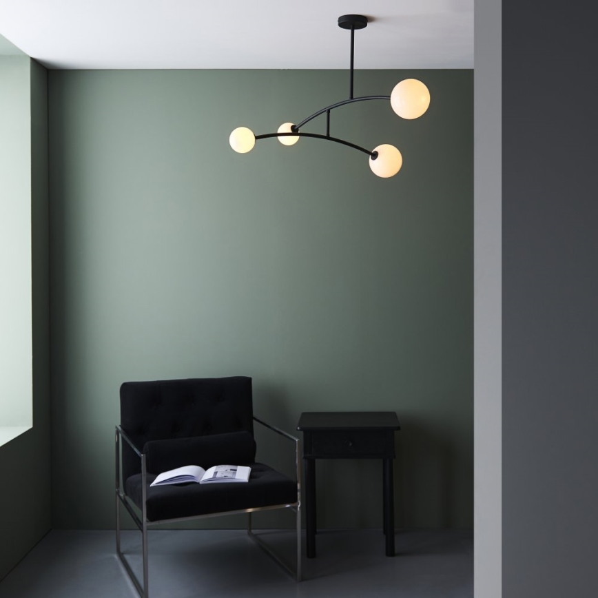 Endon 92940 - BALANCE hanglamp met stang 4xG9/3W/230V zwart