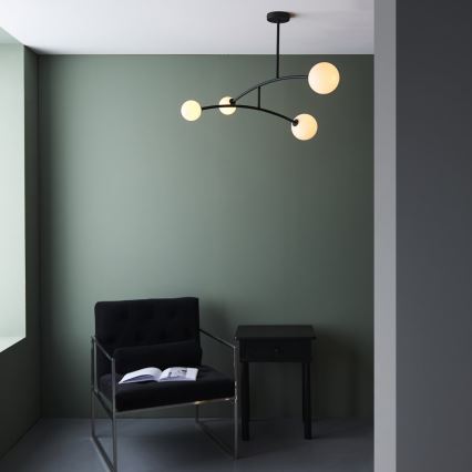 Endon 92940 - Hanglamp met stang BALANCE 4xG9/3W/230V zwart/wit