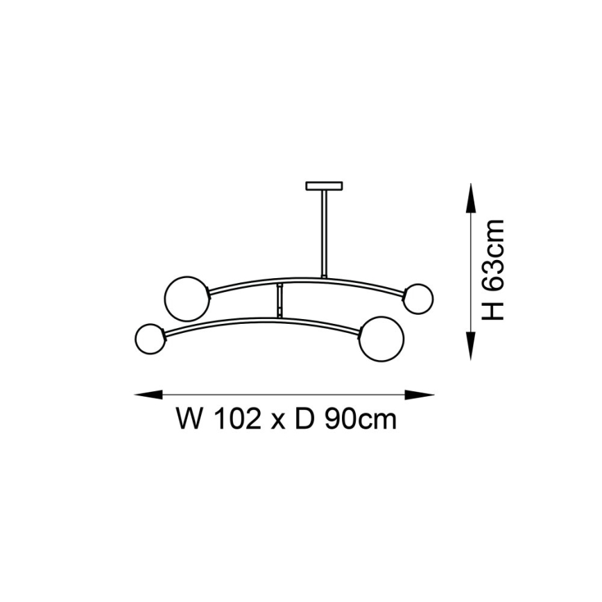 Endon 92940 - Suspension sur tige BALANCE 4xG9/3W/230V noir/blanc