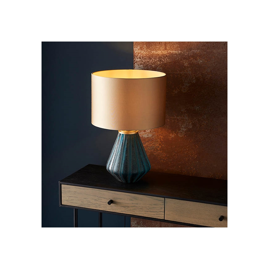 Endon 93059 - Tafellamp ALYSSIA 1xE27/10W/230V goud/blauw