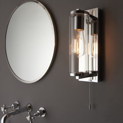 Endon 94074 - Badkamer wandlamp TAYLOR 1xE27/10W/230V IP44 glanzend chroom