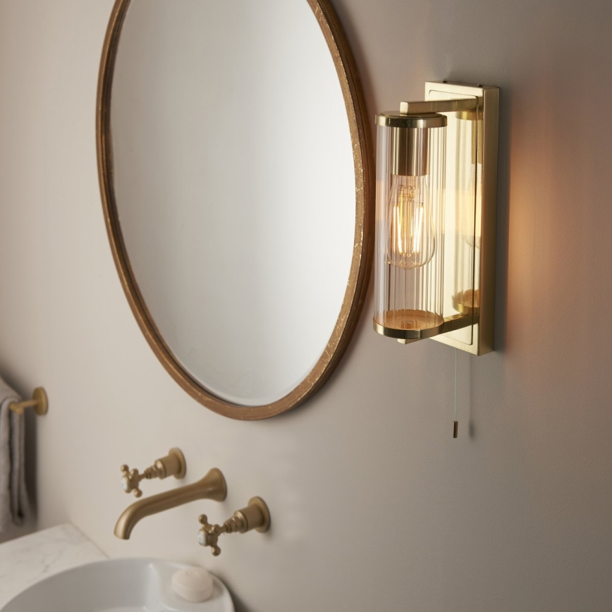 Endon 94075 - Badkamer wandlamp TAYLOR 1xE27/10W/230V IP44 goud