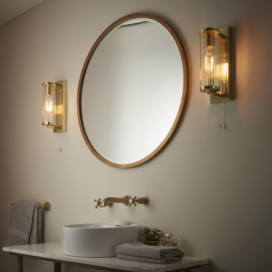 Endon 94075 - Badkamer wandlamp TAYLOR 1xE27/10W/230V IP44 goud