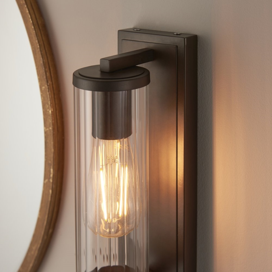 Endon 94077 - Applique murale salle de bain TAYLOR 1xE27/10W/230V IP44 marron