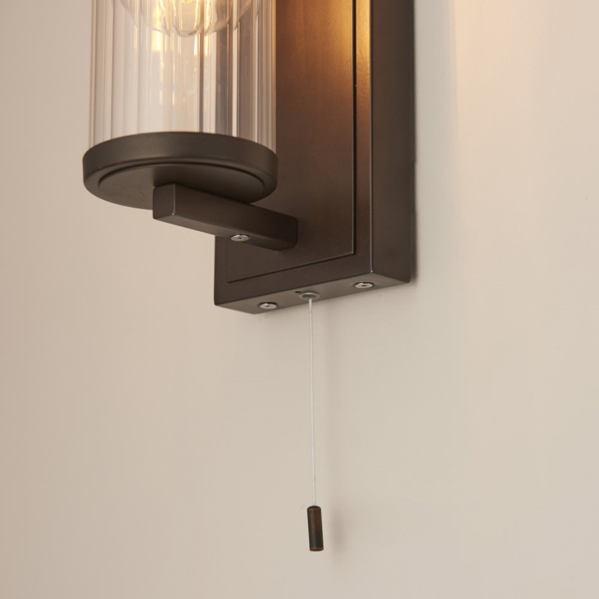 Endon 94077 - Applique murale salle de bain TAYLOR 1xE27/10W/230V IP44 marron