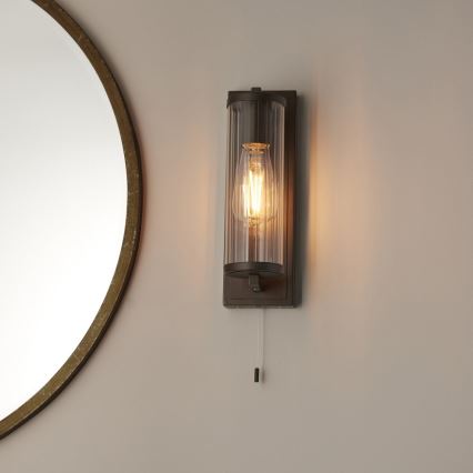 Endon 94077 - Badkamer wandlamp TAYLOR 1xE27/10W/230V IP44 bruin