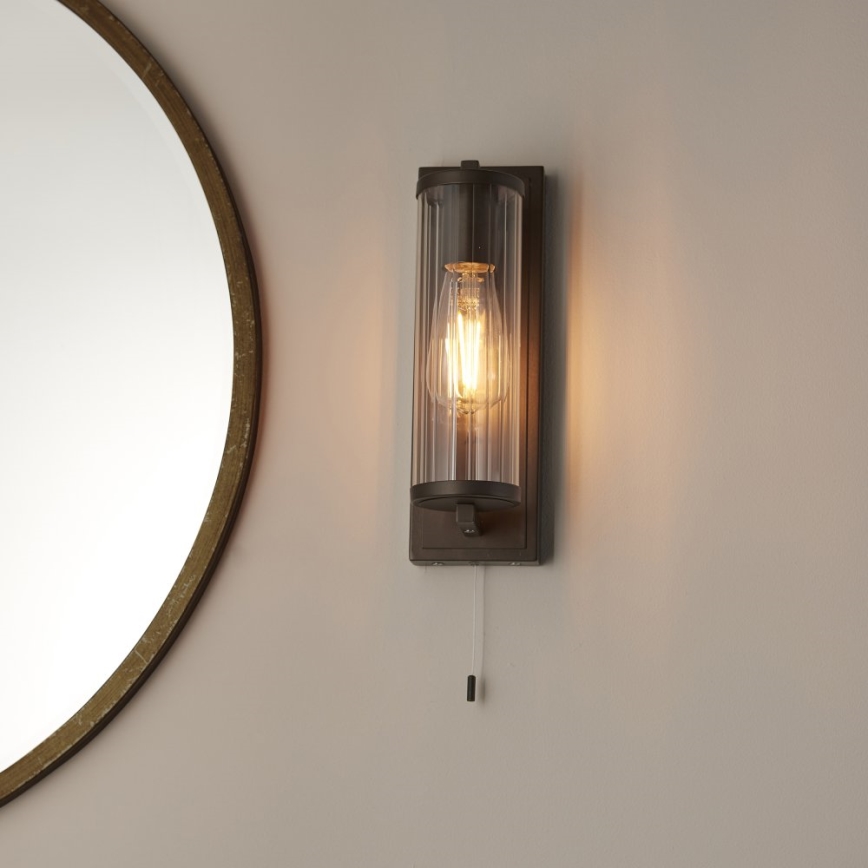 Endon 94077 - Badkamer wandlamp TAYLOR 1xE27/10W/230V IP44 bruin