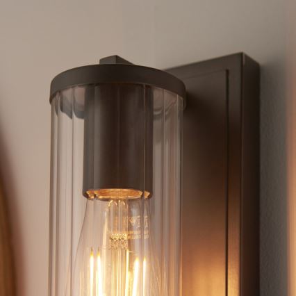 Endon 94077 - Badkamer wandlamp TAYLOR 1xE27/10W/230V IP44 bruin