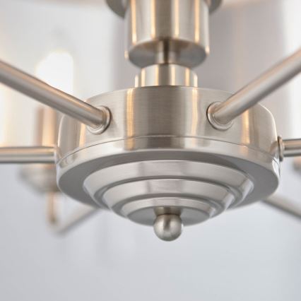 Endon 94357 - Kroonluchter aan ketting HIGHCLERE 6xE14/40W/230V Ø 55 cm beige/mat chroom