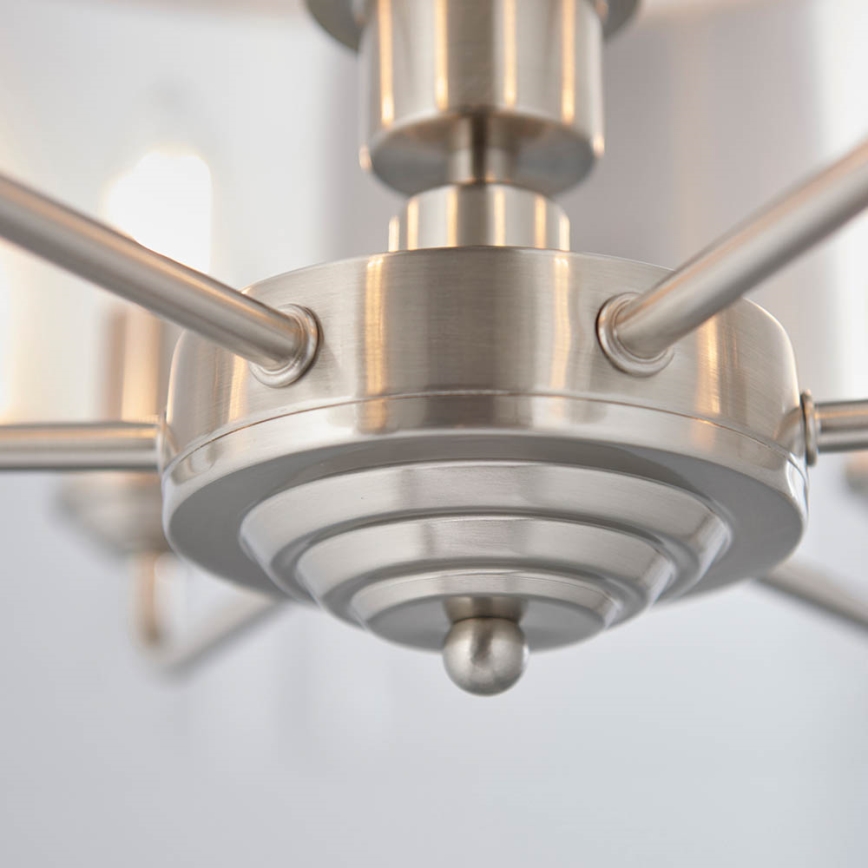 Endon 94357 - Kroonluchter aan ketting HIGHCLERE 6xE14/40W/230V Ø 55 cm beige/mat chroom