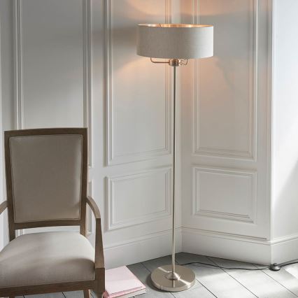 Endon 94359 - Lampadaire HIGHCLERE 3xE14/40W/230V beige/chrome brillant d. 47 cm