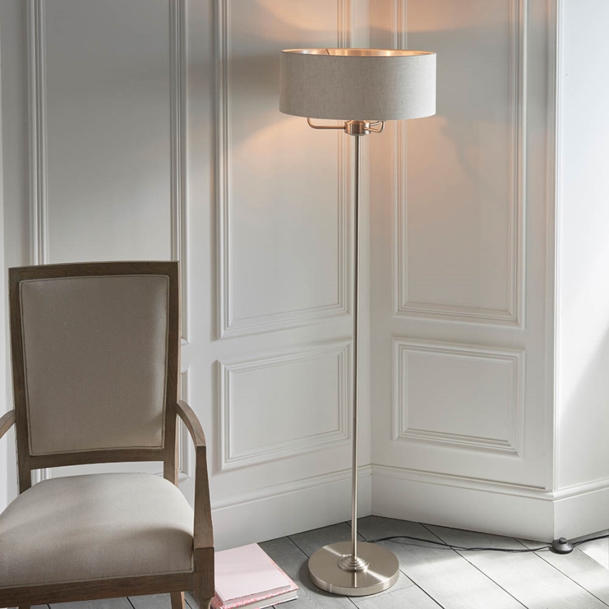 Endon 94359 - Lampadaire HIGHCLERE 3xE14/40W/230V beige/chrome brillant d. 47 cm