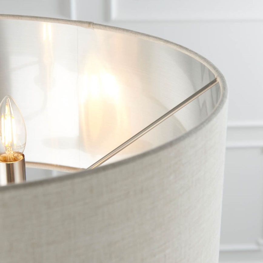 Endon 94359 - Lampadaire HIGHCLERE 3xE14/40W/230V beige/chrome brillant d. 47 cm