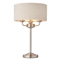 Endon 94369 - Lampe de table HIGHCLERE 3xE14/18W/230V beige/chrome mat d. 32 cm