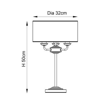 Endon 94369 - Lampe de table HIGHCLERE 3xE14/18W/230V beige/chrome mat