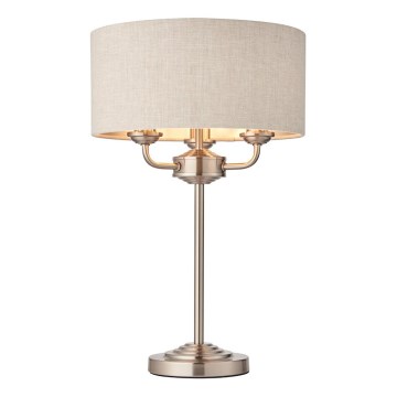 Endon 94369 - Tafellamp HIGHCLERE 3xE14/18W/230V beige/mat chroom
