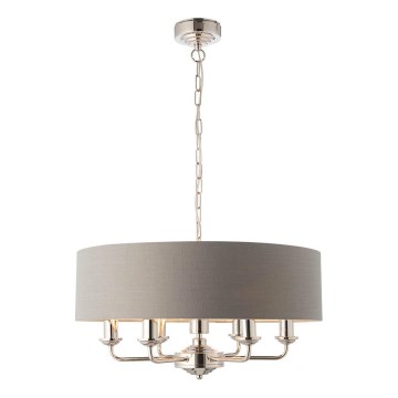 Endon 94373 - Suspension chaîne HIGHCLERE 6xE14/40W/230V gris/chrome brillant