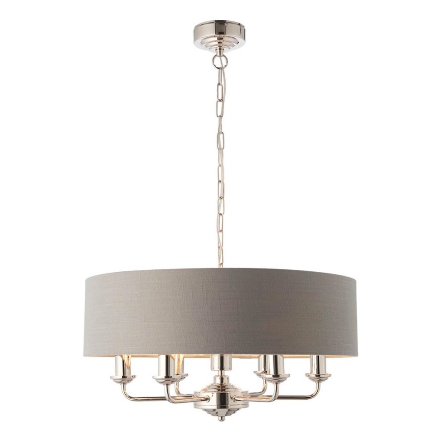 Endon 94373 - Suspension chaîne HIGHCLERE 6xE14/40W/230V gris/chrome brillant
