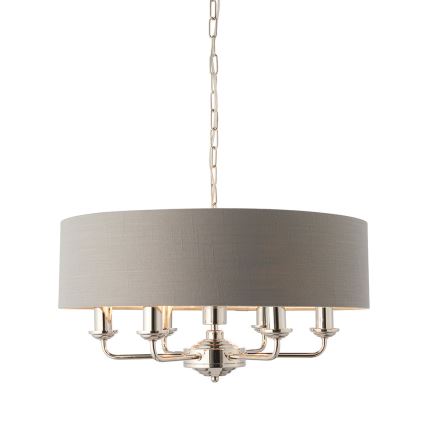 Endon 94373 - Suspension chaîne HIGHCLERE 6xE14/40W/230V gris/chrome brillant