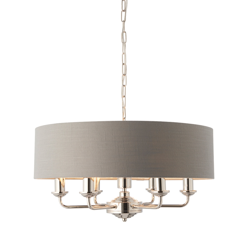 Endon 94373 - Suspension chaîne HIGHCLERE 6xE14/40W/230V gris/chrome brillant