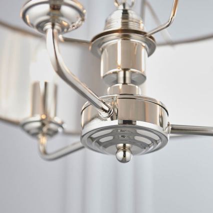 Endon 94377 - Hanglamp aan een ketting HIGHCLERE 3xE14/40W/230V grijs/glanzend chroom