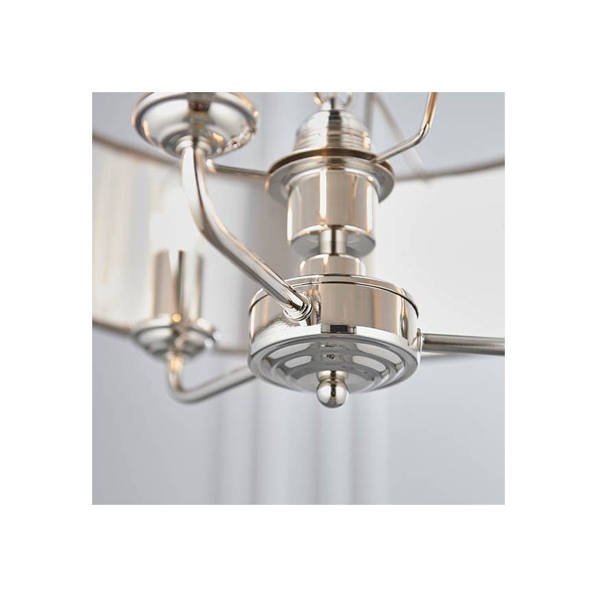 Endon 94377 - Hanglamp aan een ketting HIGHCLERE 3xE14/40W/230V grijs/glanzend chroom